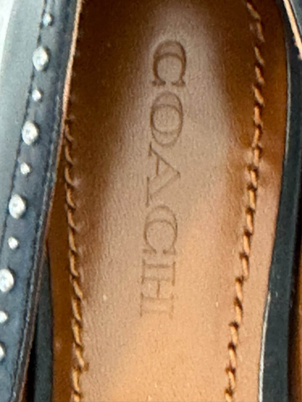 Coach Valintina Flat With Studs - Black - Picture 8 of 9